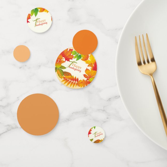 Confettis Citation d'action de grâce Orange Fall Feuilles de (Groupe)