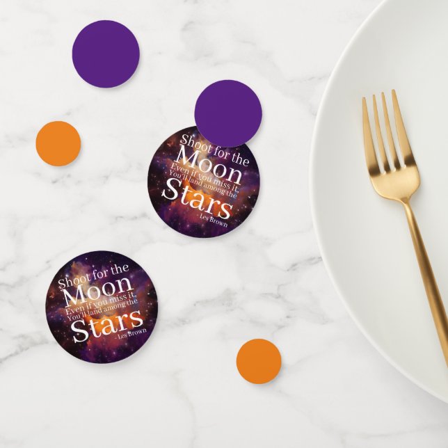 Confettis Citation Inspirante de Nebula violette orange (Groupe)