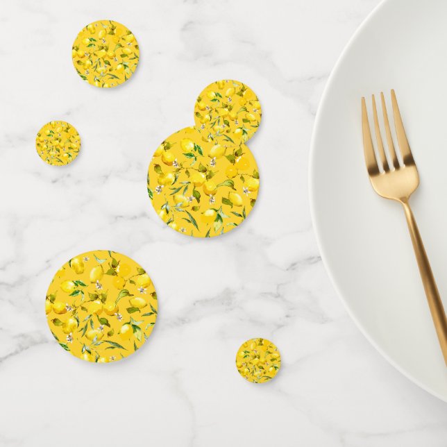Confettis citrons d'aquarelle 8 (Groupe)