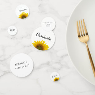 Confettis Classe de 2024 Sunflower Jaune Graduation