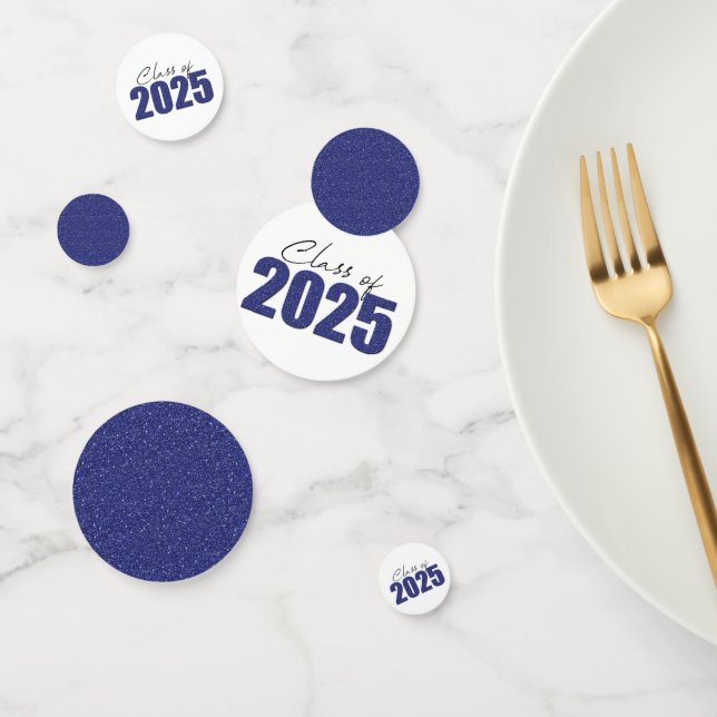 Confettis Classe de Parties scintillant bleu marine de 2025 (Groupe)