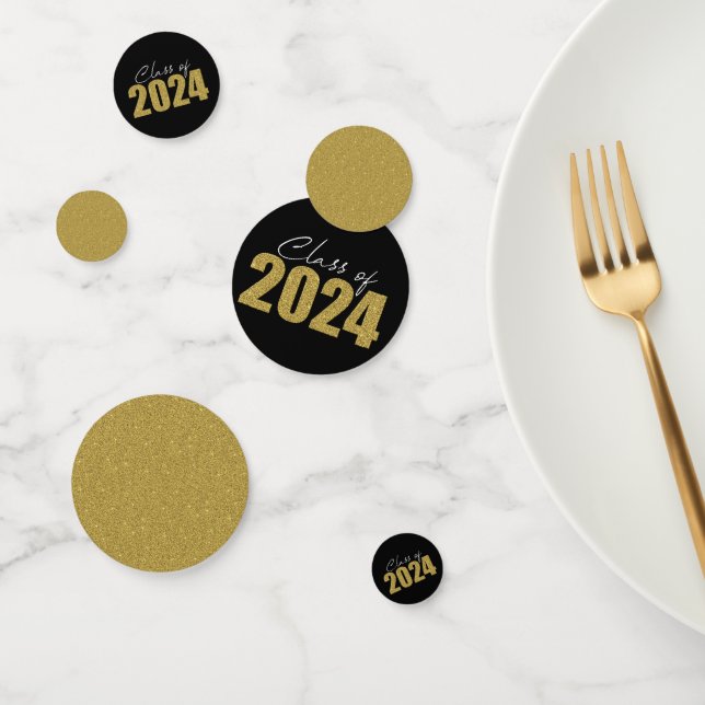 Confettis Classe de Parties scintillant d'or de 2024 (Groupe)