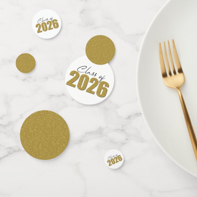 Confettis Classe de Parties scintillant d'or de 2026 (Groupe)
