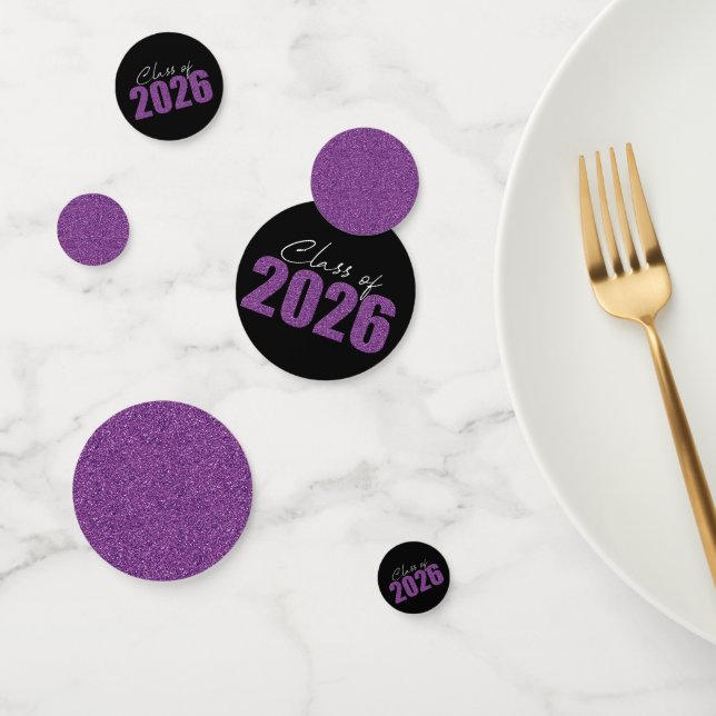 Confettis Classe de Parties scintillant pourpre de 2026 (Groupe)