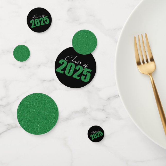 Confettis Classe de Parties scintillant verte de 2025 (Groupe)