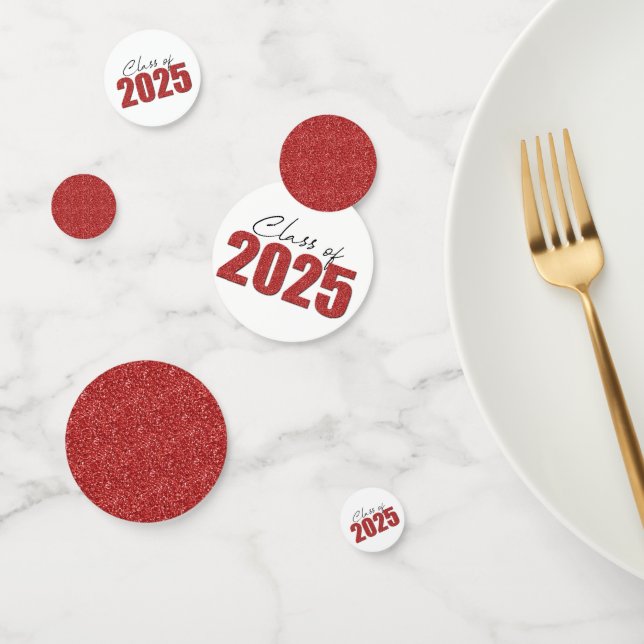 Confettis Classe Parties scintillant rouge de 2025 (Groupe)