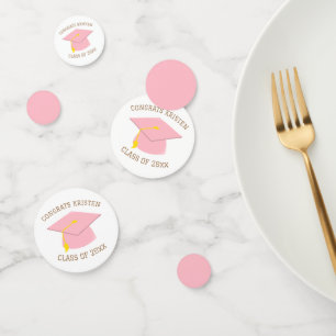 Confettis Classe personnalisée de 20xx Pink Graduation Cap