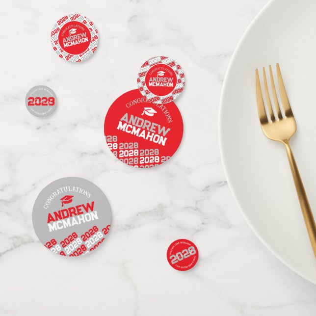 Confettis Classe Red & Silver de n'importe quelle année de f (Groupe)