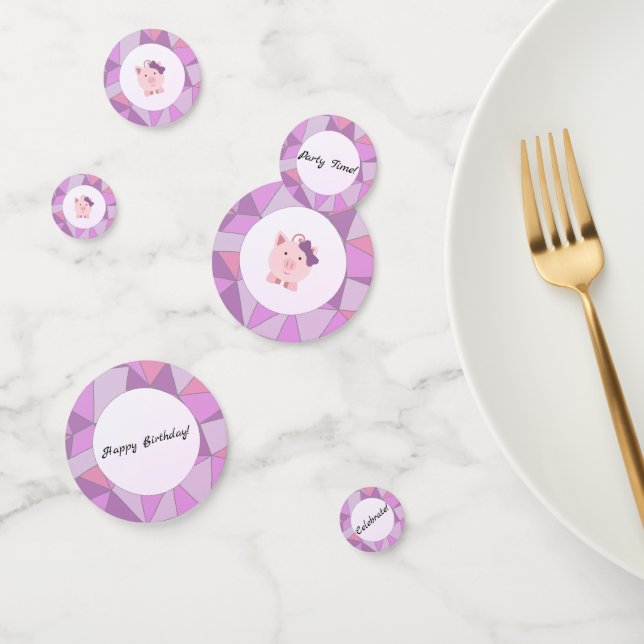 Confettis Cochon fille mignonne (Groupe)