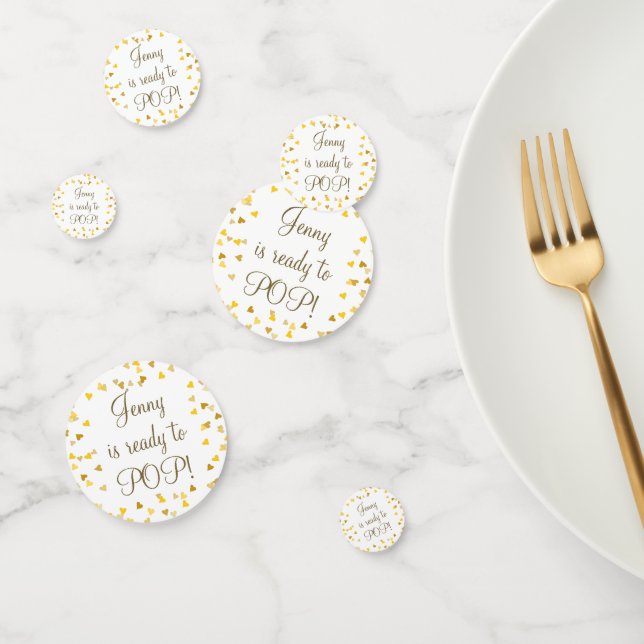 Confettis Cœurs Dorés Elle est Prête à Accoucher Cadeau de B (Groupe)