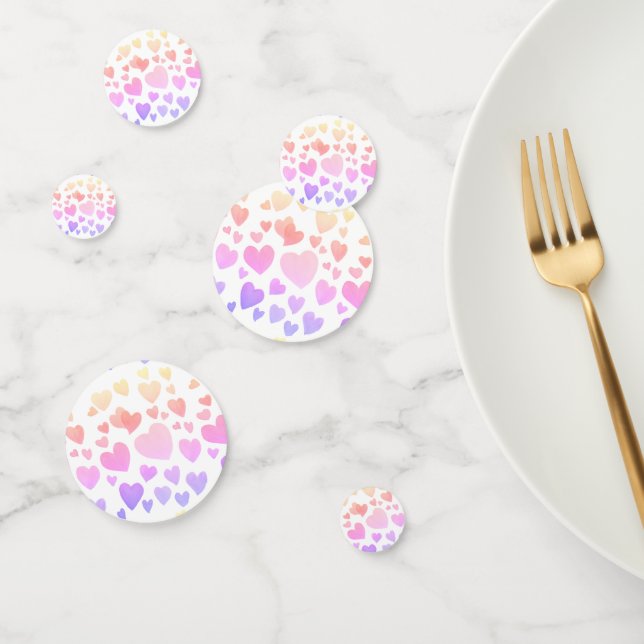 Confettis Cœurs flottants aquarelle (personnalisable) (Groupe)