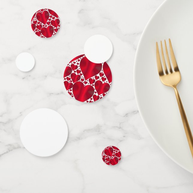 CONFETTIS COEURS ROUGES POUR LA JOURNÉE DE VALENTINE (Groupe)