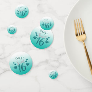 Confettis Coeurs turquoise
