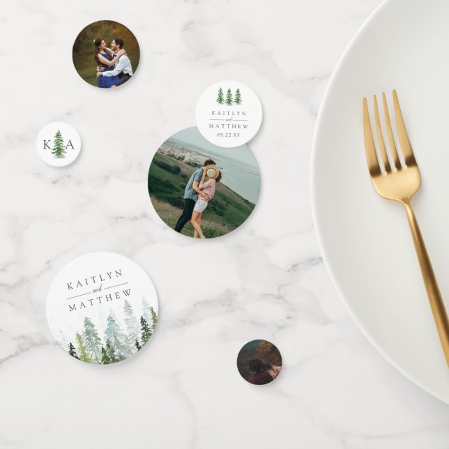 Confettis Collection de Mariages de la forêt de pins d'aquar (Groupe)