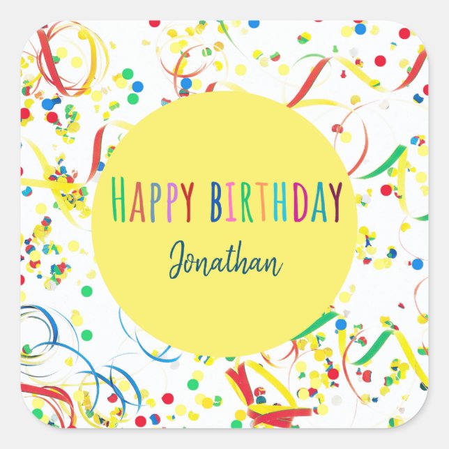 Confettis coloré Autocollant de custom (Devant)