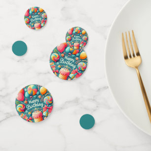 Confettis Colorée et festive Bonne fête d'anniversaire
