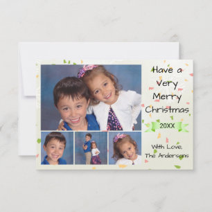 Confettis Colorés 4/5 Photos - Carte de Noël 3x5