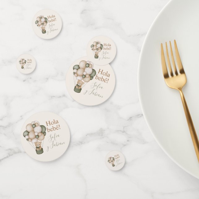 Confettis Confeti Teddy lleva a un niño de Baby shower en es (Groupe)