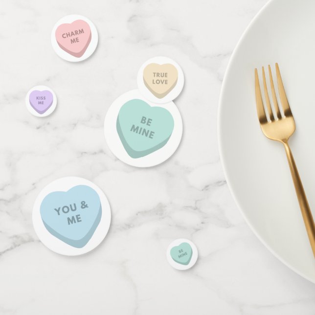 Confettis Conversation mignonne Valentine Candy Hearts (Groupe)