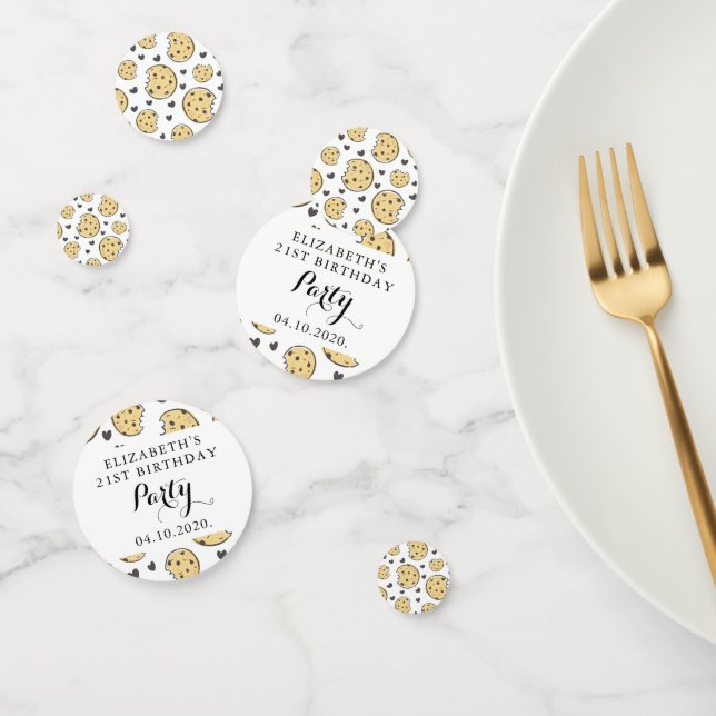 Confettis Cookies, Coeurs, Anniversaire (Groupe)