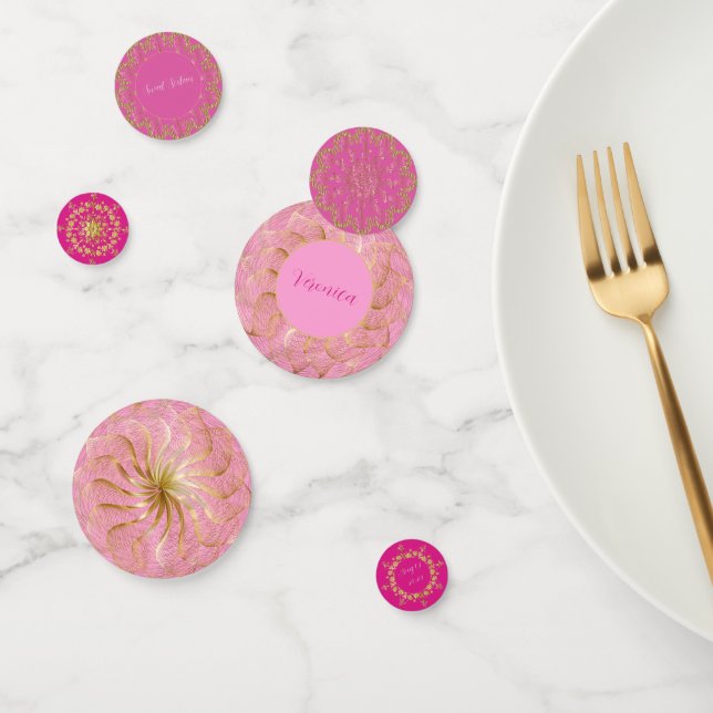 Confettis Coucher de soleil rose et or (Groupe)