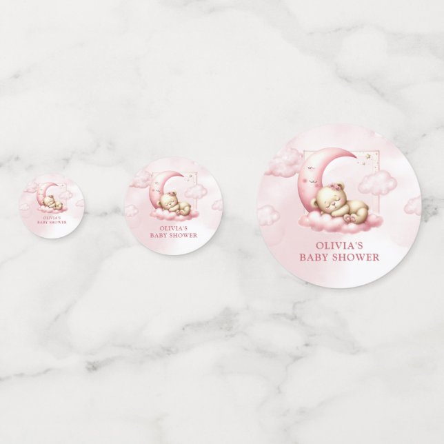 Confettis Coucher ours en peluche sur le nuage neuf fille ro (Devant)