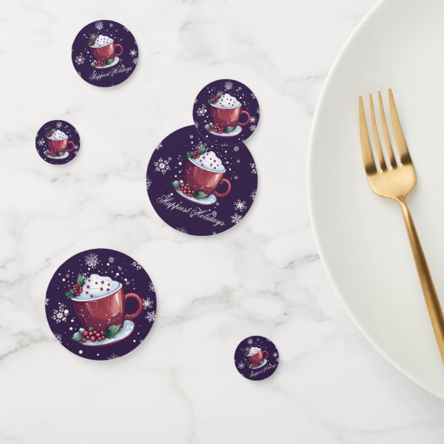 Confettis Coupe de Noël de chocolat chaud | Pourpre (Groupe)