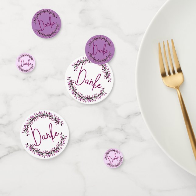Confettis Couronne de feuilles violettes chic typographie Da (Groupe)