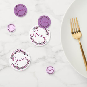 Confettis Couronne de feuilles violettes chic typographie Gr