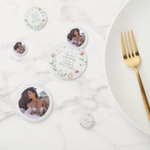 Confettis Couronne de fleurs de jardin rose saumon pour la d