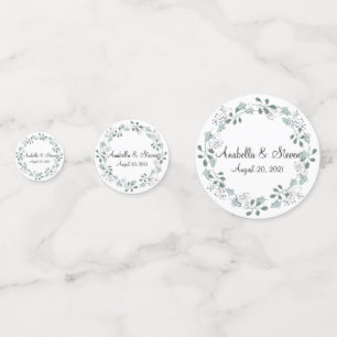Confettis Couronne de mariage feuillage botanique feuilles