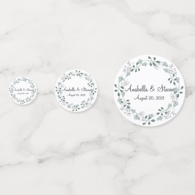 Confettis Couronne de mariage feuillage botanique feuilles (Derrière)