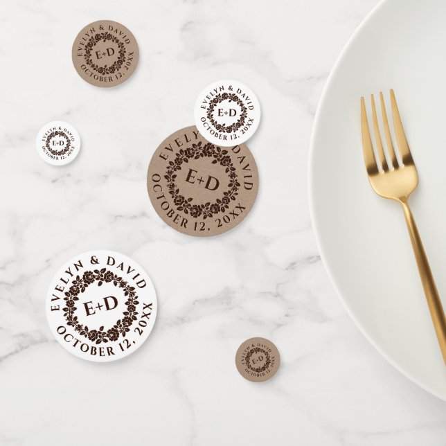 Confettis Couronne de rose intégrée sur mariage en papier kr (Groupe)