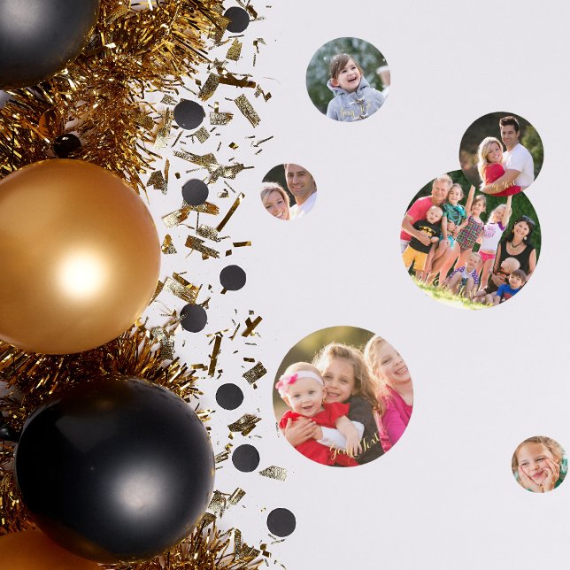 Confettis Créer un texte de photo personnalisé pour table de (Create Custom Photo Text Birthday Wedding Table Confetti)