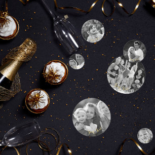 Confettis Créer un texte photo Vintage personnalisé en noir 