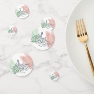 Confettis Croquis de couleurs de drapeau italien et italien