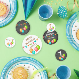 Confettis Cute Balloon Bunting Flag Chalkboard Kid Birthday