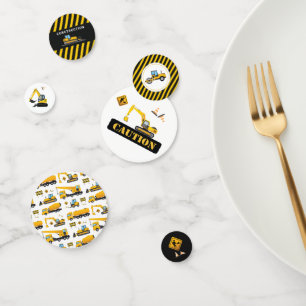 Confettis Cute Kids Party Construction Trucs de vidange Exca