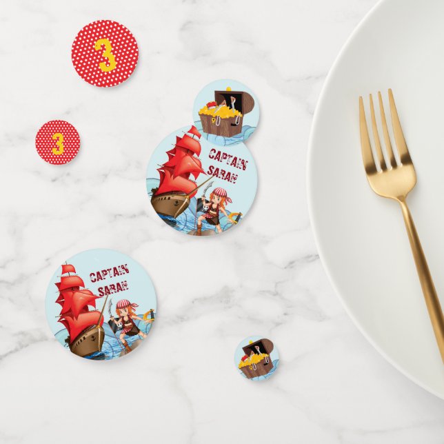 Confettis Cute Pirate Girl Birthday Party Bateau (Groupe)