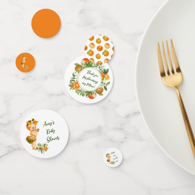Confettis Cutie orange baby shower confetti, Fille douche (Groupe)