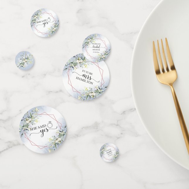 Confettis de Fête de Mariage à l'Aquarelle avec Fe (Groupe)