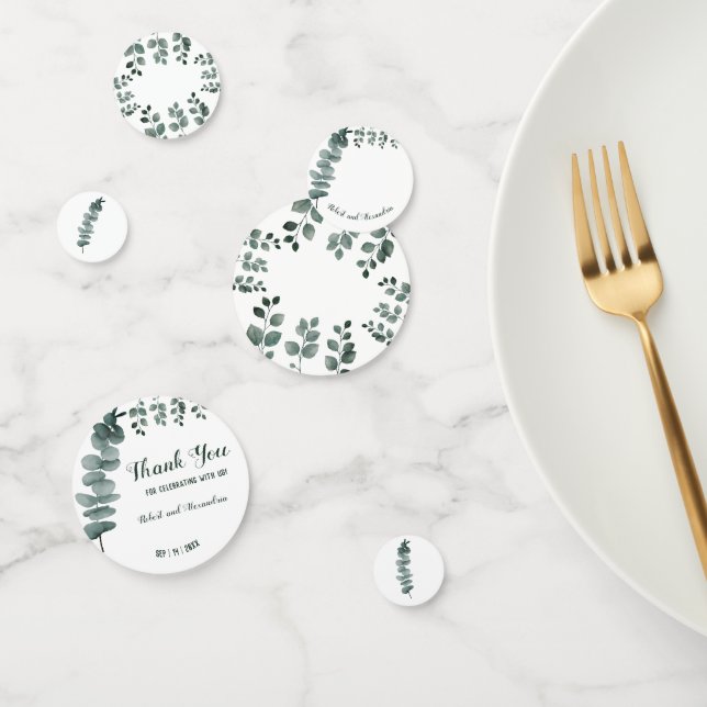 Confettis de Fête de Mariage de Mariée au Eucalypt (Groupe)