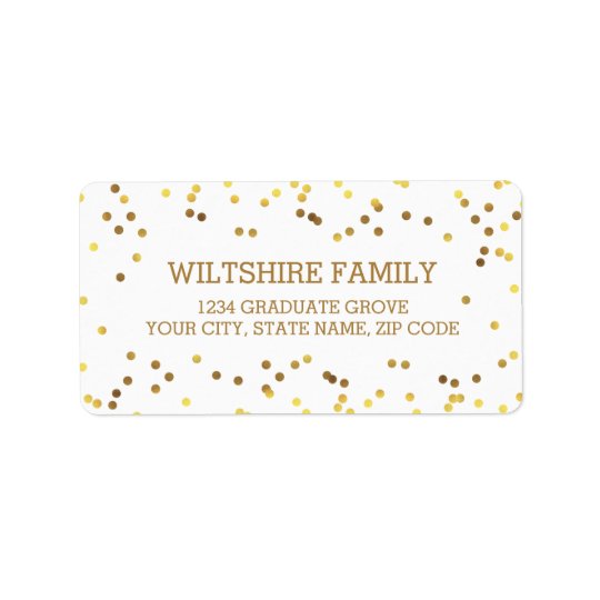 Confettis de feuille d'or de Faux Étiquette D'adresse