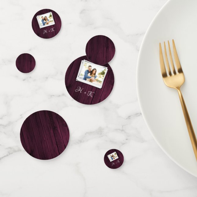 Confettis de fiançailles en bois magenta pour séan (Groupe)