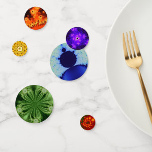 Confettis de fractales d'arc-en-ciel