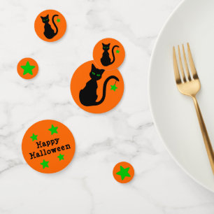 Confettis de Halloween de chat noir