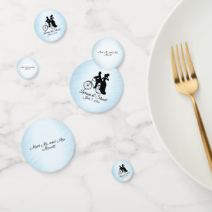 Confettis de mariage bleus pour vélo personnalisé