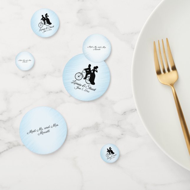 Confettis de mariage bleus pour vélo personnalisé (Groupe)