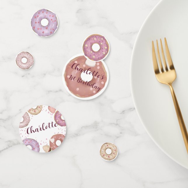 Confettis de table d'anniversaire pour gâteau donu (Groupe)