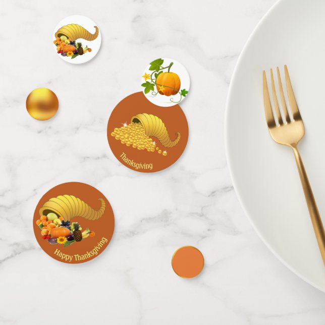 Confettis de table de Thanksgiving Fruits & Or (Groupe)